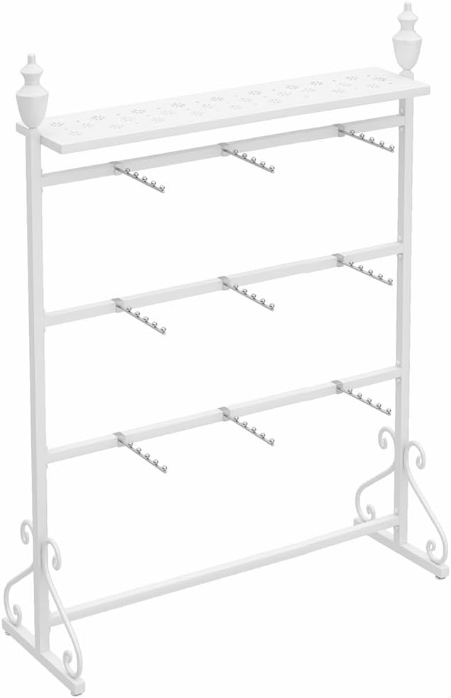 WIGING Freestanding Garment Rack Display Stand, Underwear Shorts Socks Swimsuit Storage Rack for Malls/Showroom/Retail Store, Adjustable Metal Shelves (Color : White, Size : 100x40x155cm)