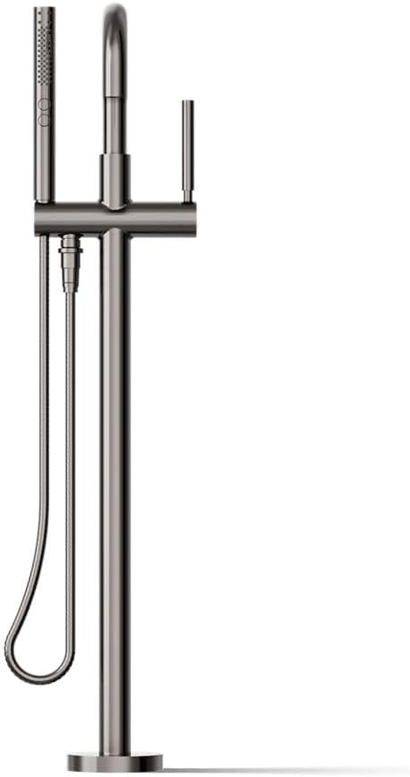 Kohler K-T97328-4-TT Purist Floor-mount bath filler trim with handshower, Vibrant Titanium