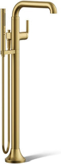 Kohler T27424-4-2MB Tone™ Floor-Mount Bath Filler Trim with handshower, Vibrant Brushed Moderne Brass