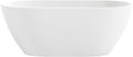 OVE Decors Ayago 59 in. Solid Surface Freestanding White Acrylic Soaking Bathtub, with Overflow and Chrome Pop-up Drain