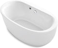 Kohler 24002-W1-0 Sunstruck® 60' x 34' freestanding bath with Bask® heated surface and fluted shroud, White