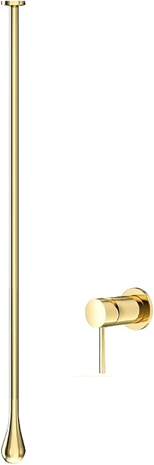 Ceiling Mounted Bathroom Faucet, Free Standing Bathtub Faucet, Brass Water Drop Hanging Faucets,Hot and Cold Bathtub Wall Mounted Faucets for Vanity Hotel(Wall Switch, Gold)