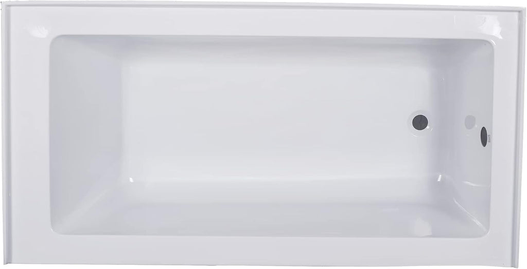 Carver Tubs - ALR6636 - Acrylic Freestanding Alcove Soaking Bathtub, Chrome Drain and Center Slotted Overflow Included- White Rectangle Acrylic Tub - Right Hand Drain - 66' L x 36' W x 20.5' H
