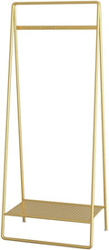 YYDS Clothing Garment Rack Clothes Racks with Hooks Free Standing Holder Collapsible Clothing Hanging Rack Metal Pipe Garment Rack Storage Shelf -Iron Clothing Racks (Color : Gold, Size : 50cm)