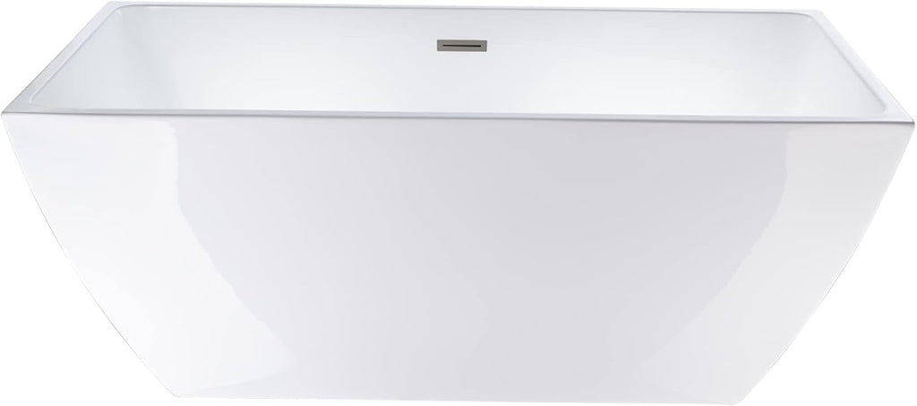 Vanity Art 67' X 32' Acrylic Freestanding Bathtub | Home Improvement Bathtubs with Contemporary Design for Soaking and Bathing, Overflow and Pop-up Drain with UPC Certified, VA6821-BN-L