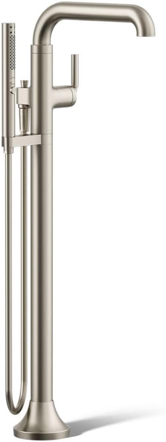 Kohler T27424-4-BN Tone™ Floor-mount bath filler trim with handshower, Vibrant Brushed Nickel