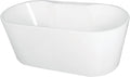Aqua Eden VT7DE552823 55-Inch Acrylic Freestanding Tub with Deck for Faucet Installation, White