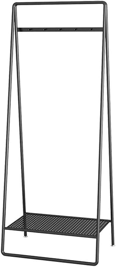 YYDS Clothing Garment Rack Clothes Racks with Hooks Free Standing Holder Collapsible Clothing Hanging Rack Metal Pipe Garment Rack Storage Shelf -Iron Clothing Racks (Color : Black, Size : 70cm)