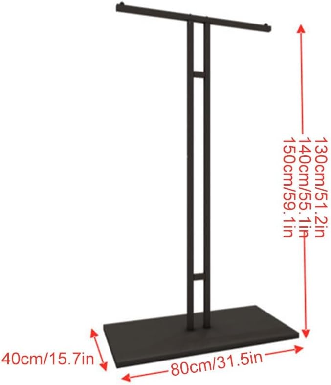 Portable Clothes Rack, Retail Display Clothing Racks, Metal Garment Rack, Simple Heavy Duty Clothes Rack, Freestanding Clothes Drying Rack for Commercial, Home Decor(150cm/59.1in)