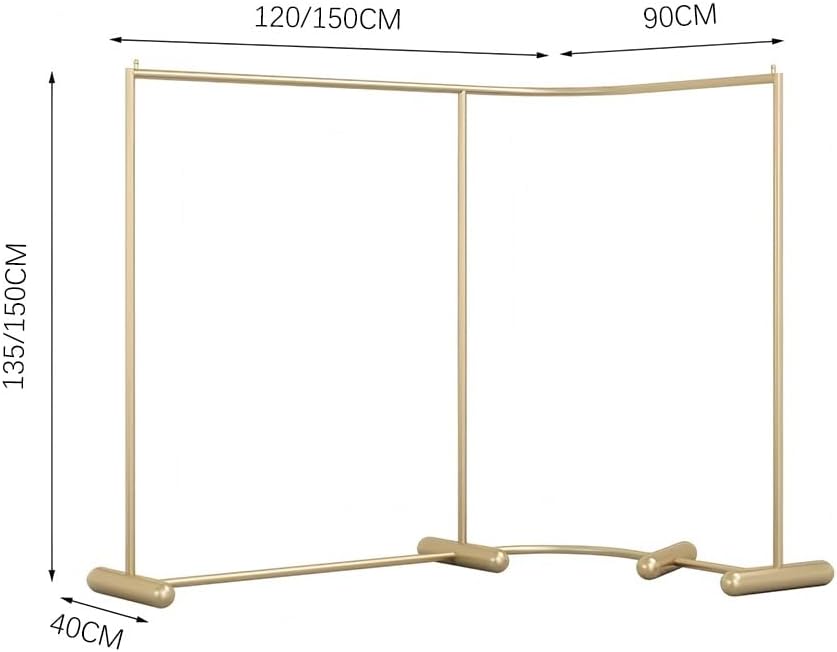 LXHELIVERY Garment Rack Retail Display Clothing Rack, Heavy Duty Garment Rack,Freestanding Coat Clothing Hanger Storage Organiser Unit For Bedroom And Boutique(Silver,150X40X135 CM)