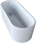Venzi Vida Collection 28 x 67 Oval Acrylic Freestanding Bathtub with Reversible Drain By Atlantis