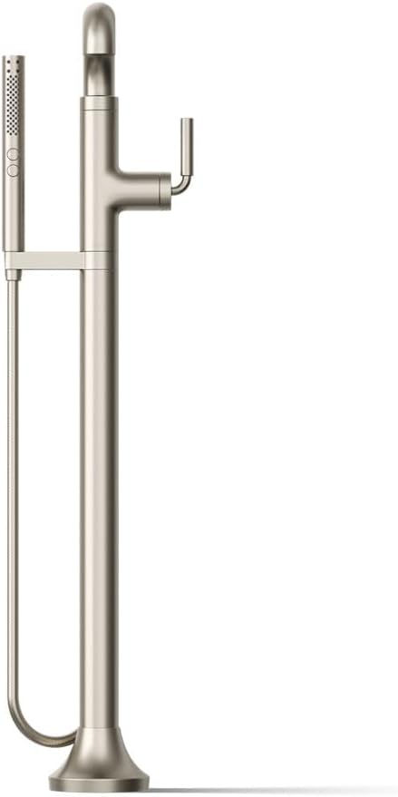 Kohler T27424-4-BN Tone™ Floor-mount bath filler trim with handshower, Vibrant Brushed Nickel