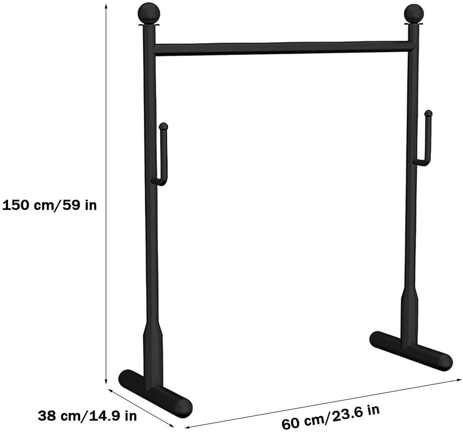 Freestanding Garment Rack with 2 Hooks Metal Clothing Display Stand for Hanging Clothes, Coats, Dresses Saving Space(60 x 38 x 150 cm)