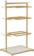 WIGING Retail Clothing Store Garment Rack, Freestanding Metal Underwear Rack, Bra Shorts Swimwear Storage Shelf for Farmers Markets, Boutiques (Color : Gold, Size : 60x40x135cm)