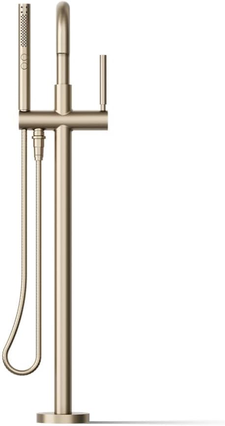 Kohler K-T97328-4-BV Purist Floor-mount bath filler trim with handshower, Vibrant Brushed Bronze