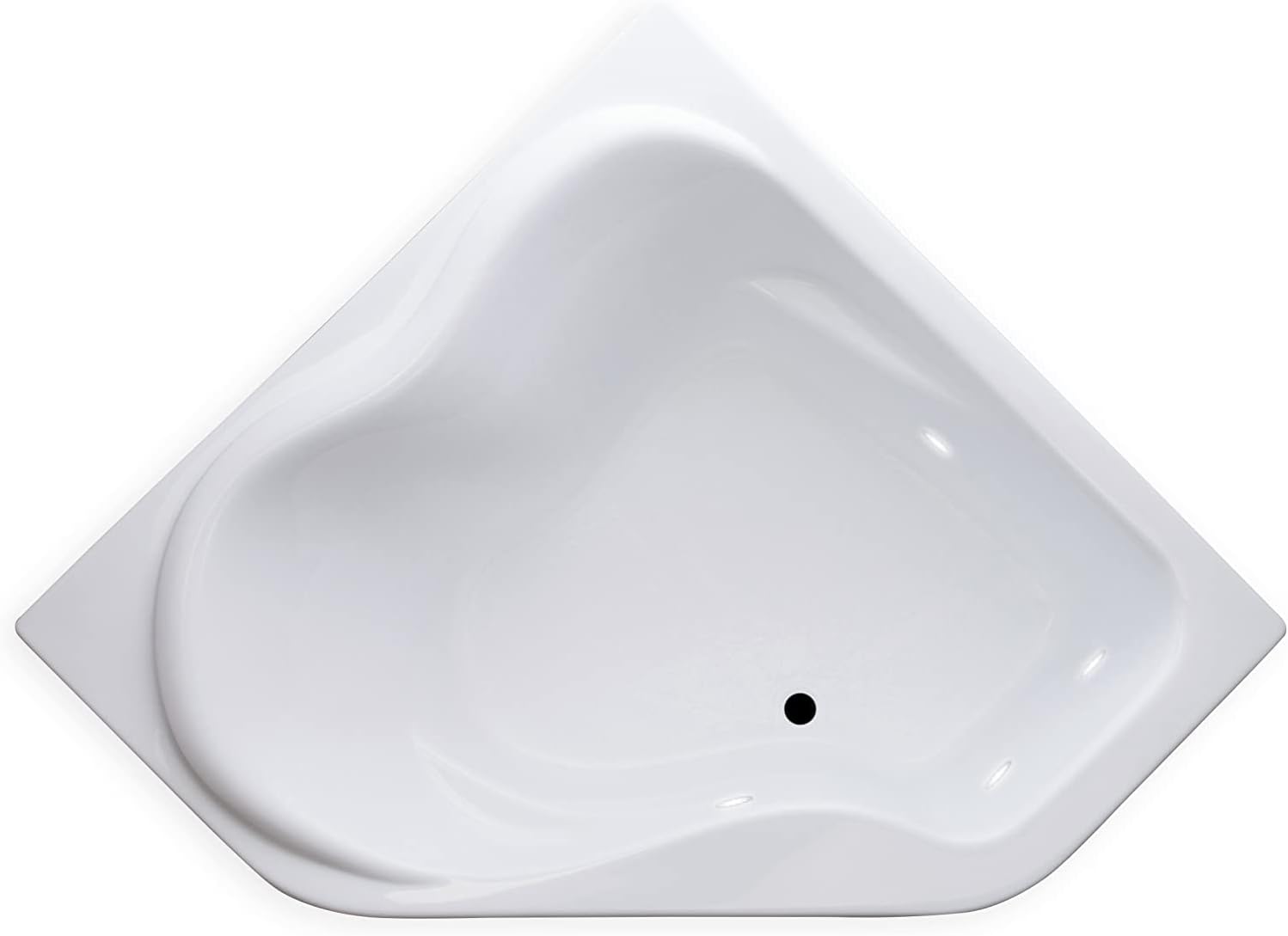 Carver Tubs - CK5959 - Modern Acrylic Fiberglass Soaking Corner Bathtub for Small Bathrooms, w/LED Lights - White Modern Curved Triangle Two Person Tub - Deep Relaxing Soak - 59'L x 59'W x 20.5'H