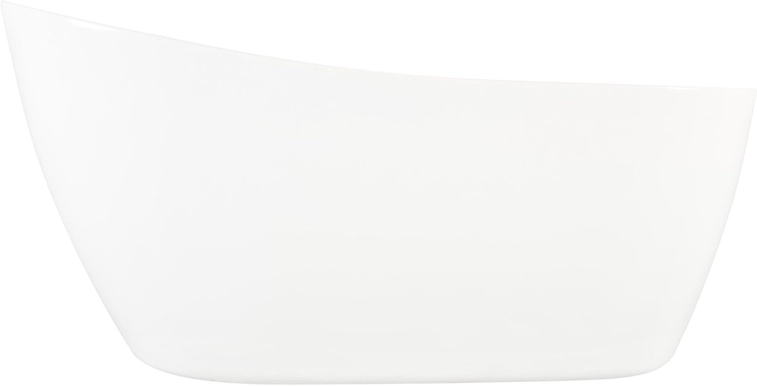 Signature Hardware 925387-66-I Sheba 66' Acrylic Soaking Slipper Freestanding Tub with Integrated Drain and Overflow and Foam Insulation - White