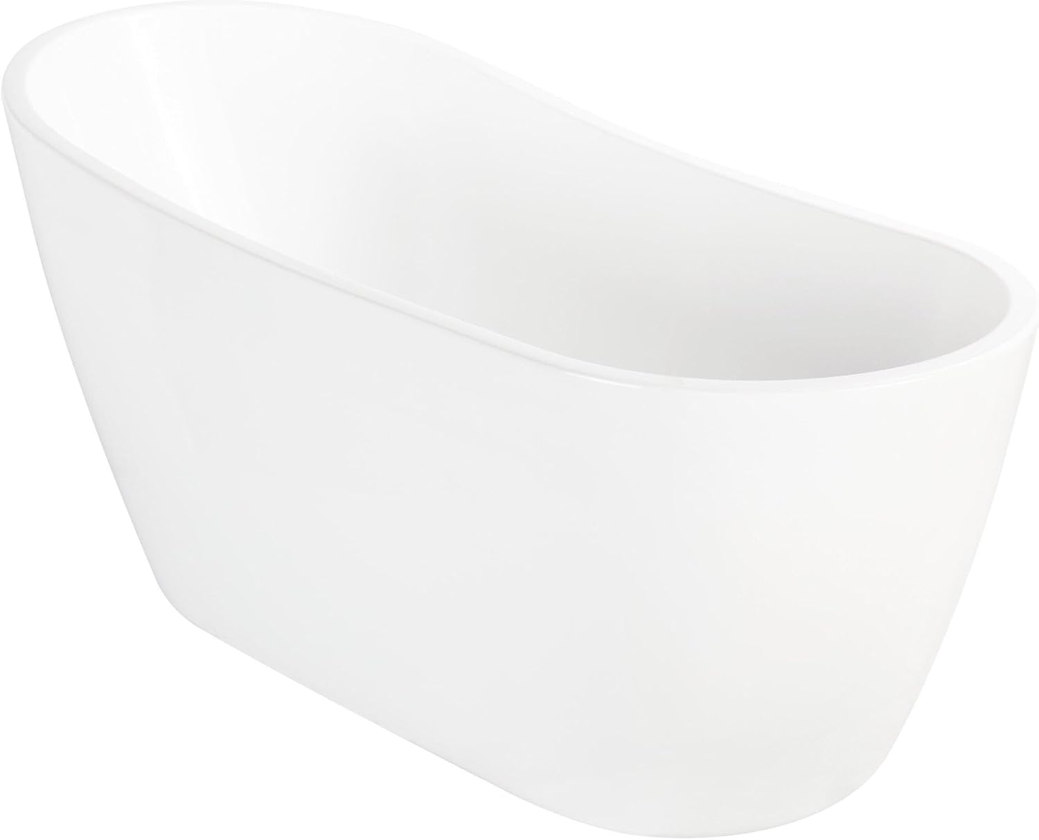 Signature Hardware 925387-66-I Sheba 66' Acrylic Soaking Slipper Freestanding Tub with Integrated Drain and Overflow and Foam Insulation - White