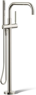 KOHLER K-T97328-4-SN Purist Floor-Mount Bath Filler with Handshower, Polished Nickel