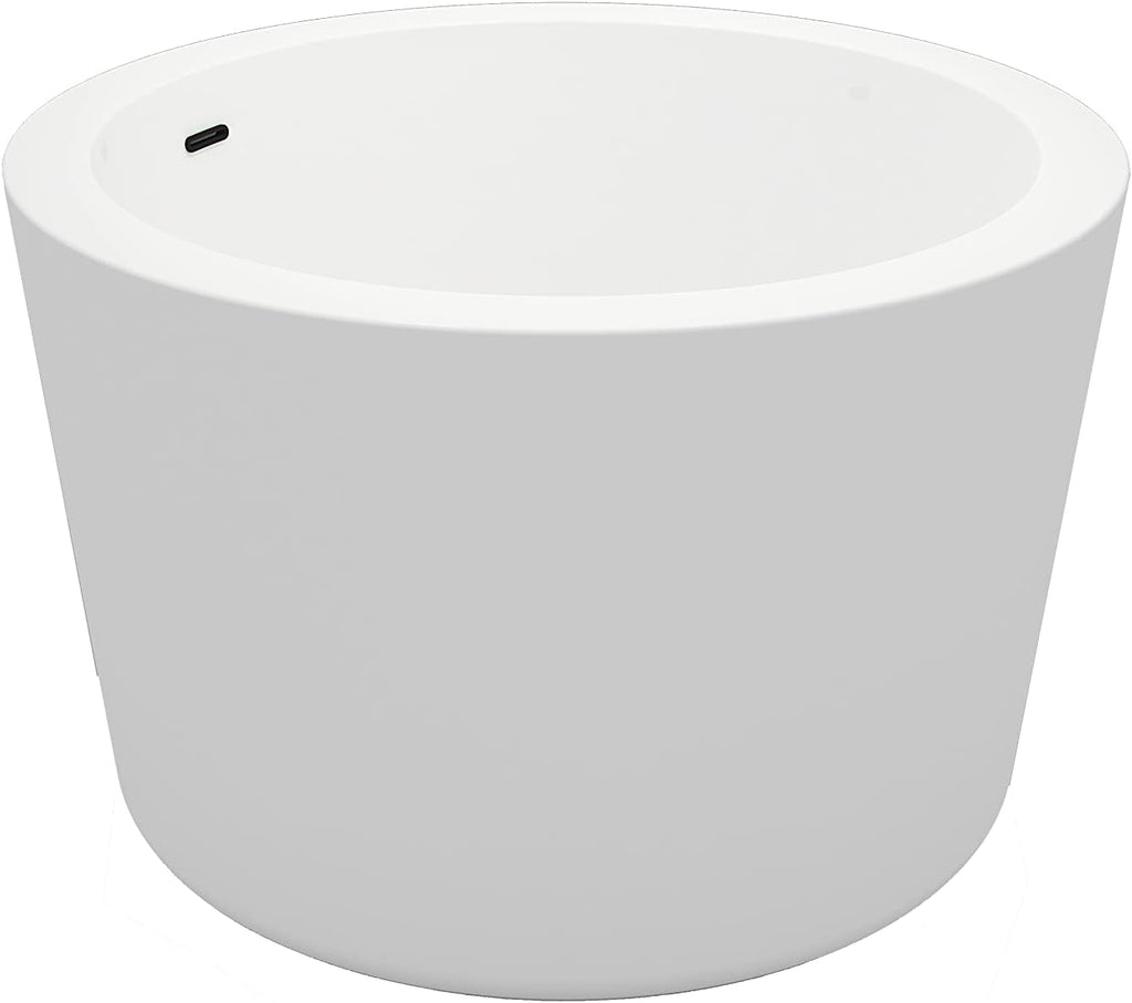HEATGENE 41' Acrylic Freestanding Bathtub Contemporary Soaking Tub Easy to Install UPC Certified Black Drain & Overflow Assembly Included