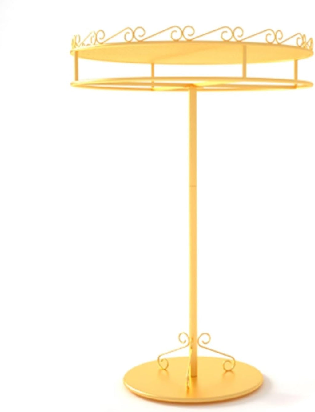 135cm/53in Garment Rack with Top Shelf, Round, Floor Standing Clothing Display Stand, 360° Rotating, Multi-Purpose, for Bedroom Boutique Retail(Gold,50 * 135cm)