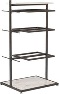WIGING Retail Clothing Store Garment Rack, Freestanding Metal Underwear Rack, Bra Shorts Swimwear Storage Shelf for Farmers Markets, Boutiques (Color : Black, Size : 60x40x135cm)