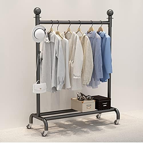 Rolling Garment Rack with Shelf - Stylish Coat & Clothes Organizer for Bedroom, Living Room, Retail Display - Portable Storage Solution on Wheels 80X40X155Cm