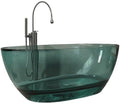 Modern Oval Freestanding Bathtub, Resin Material, Roll Top Soaking Design, Contemporary Style (Aqua, 55'L x 31'W x 22'H)