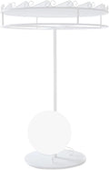 135cm/53in Garment Rack with Top Shelf, Round, Floor Standing Clothing Display Stand, 360° Rotating, Multi-Purpose, for Bedroom Boutique Retail(White,60 * 135cm)