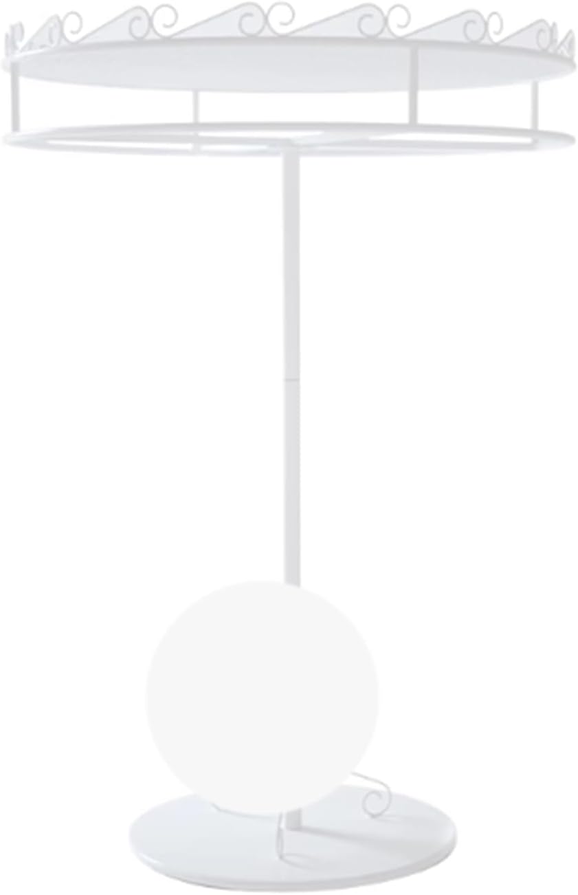 135cm/53in Garment Rack with Top Shelf, Round, Floor Standing Clothing Display Stand, 360° Rotating, Multi-Purpose, for Bedroom Boutique Retail(White,50 * 135cm)
