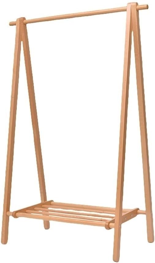 Coat Rack, Wooden Clothing Rack, Foldable Clothes Rack, Garment Rack with Storage, Freestanding Clothes Hanger for Living Room, Bedroom, Entrance(37.4x19.3x59in)