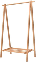 Coat Rack, Wooden Clothing Rack, Foldable Clothes Rack, Garment Rack with Storage, Freestanding Clothes Hanger for Living Room, Bedroom, Entrance(37.4x19.3x59in)