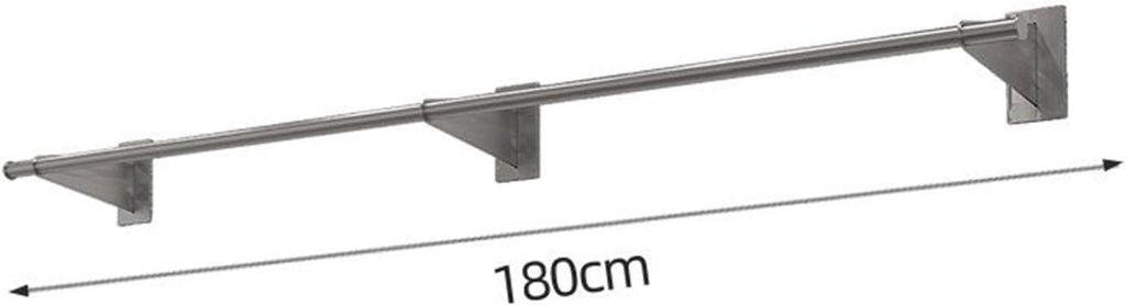 Wall Mounted Industrial Pipe Garment Rack,Retail Store Stainless Steel Clothing Display Stand,Space-Saving Hanging Closet Rod，Garment Hanging Storage Rail Towel Rack,for Bedroom, Laundry Room