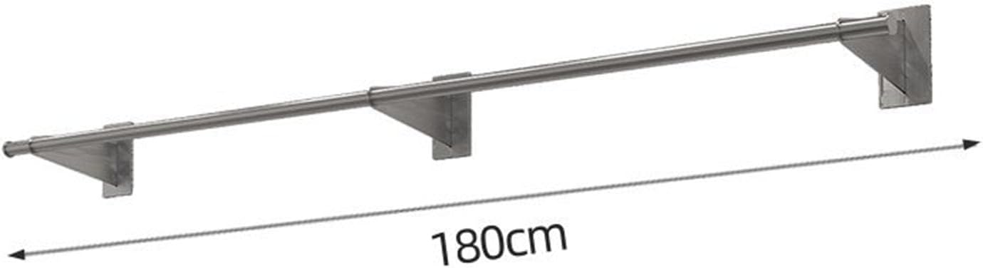 Wall Mounted Industrial Pipe Garment Rack,Retail Store Stainless Steel Clothing Display Stand,Space-Saving Hanging Closet Rod，Garment Hanging Storage Rail Towel Rack,for Bedroom, Laundry Room
