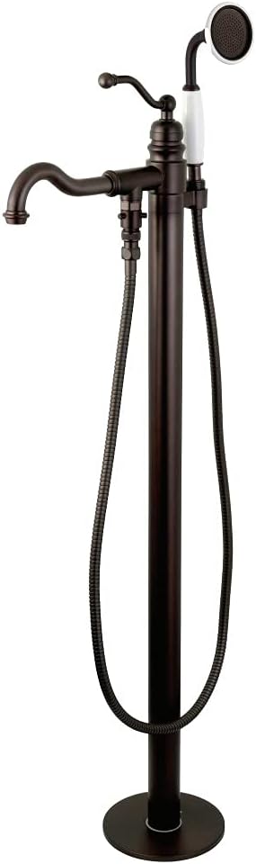Kingston Brass KS7135ABL English Country Freestanding Tub Faucet with Hand Shower, Oil Rubbed Bronze