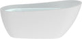HEATGENE 59' Acrylic Freestanding Bathtub Contemporary Soaking Tub Easy to Install UPC Certified Drain & Overflow Assembly Included - White