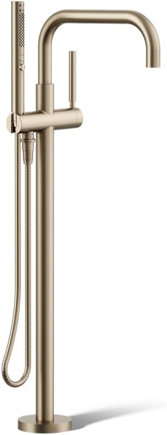 Kohler K-T97328-4-BV Purist Floor-mount bath filler trim with handshower, Vibrant Brushed Bronze