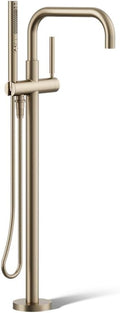 Kohler K-T97328-4-BV Purist Floor-mount bath filler trim with handshower, Vibrant Brushed Bronze