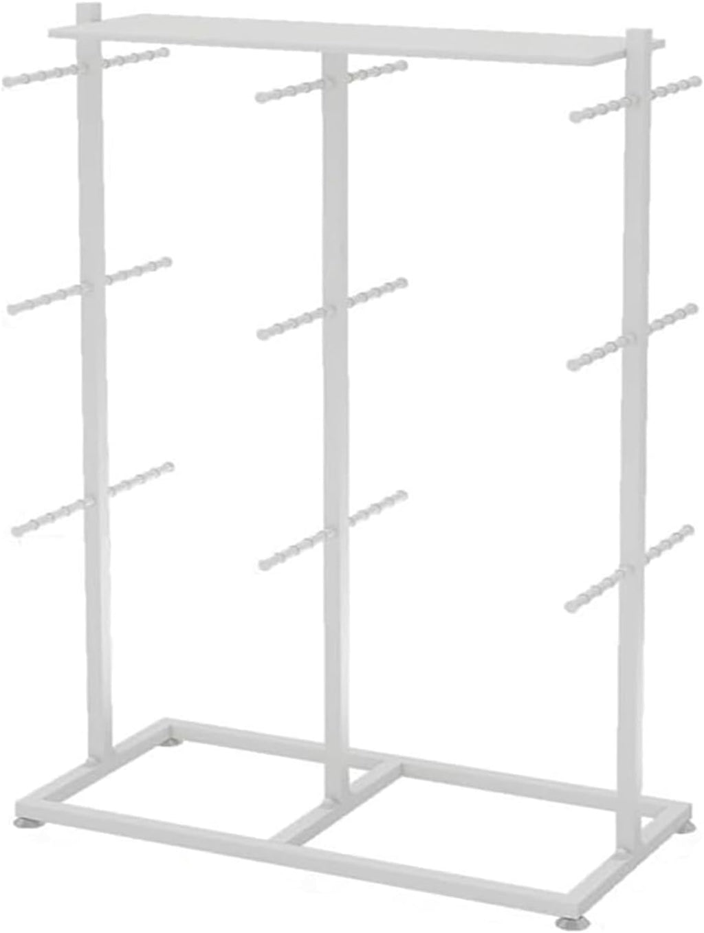 Clothes Rail Garment Rack Clothing Store Underwear Display Rack, Metal Floor Stand Bra Shorts Socks Organizer Commercial Double Sided Shelves With Top Shelves Accessories Retail Display ( Color : Whit