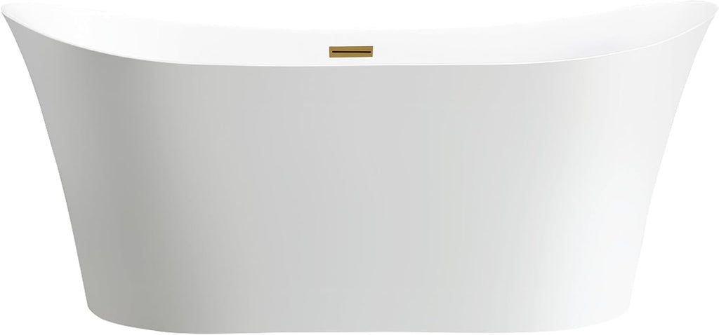 Vanity Art 67 X 30 Inch White Acrylic Freestanding Bathtub | Contemporary Design Soaking Tub with Pop-up Drain and Slotted Overflow Included, UPC Certified VA6805-TG