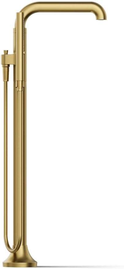 Kohler T27424-4-2MB Tone™ Floor-Mount Bath Filler Trim with handshower, Vibrant Brushed Moderne Brass