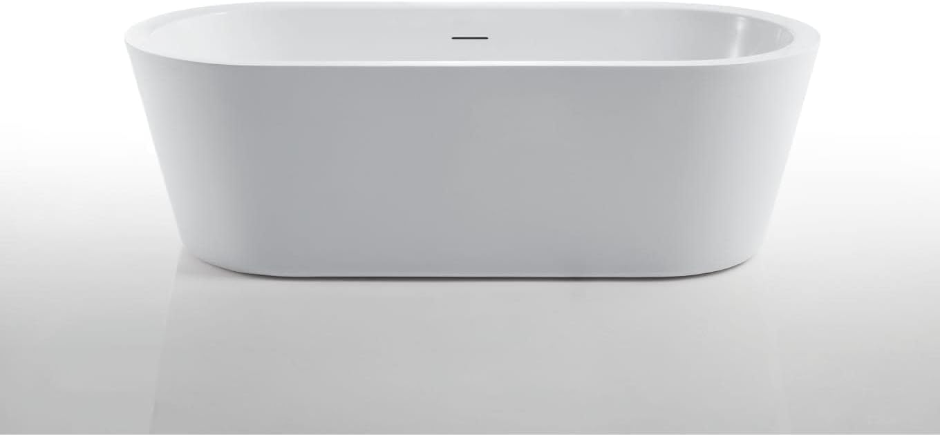Miseno MNO7132SFSO 71' Free Standing Acrylic Soaking Tub with Center Drain - White