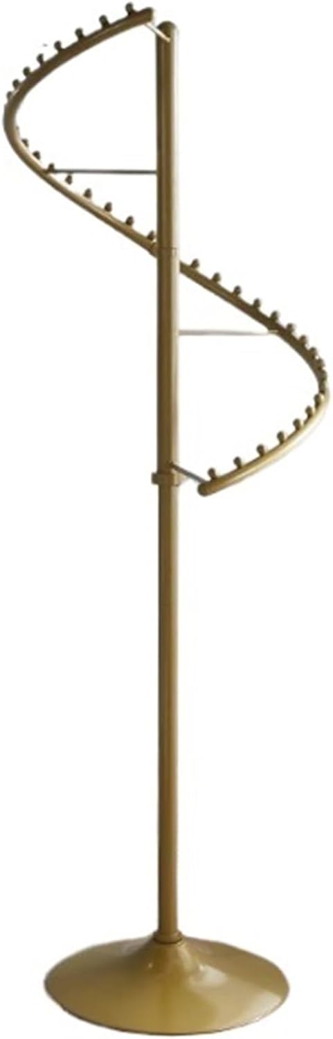 Spiral Round Garment Rack, Metal, Commercial Clothes Display Stand, Heavy Duty, 360° Rotating, for Retail Boutiques Home, Laundry Room, 71 * 17.7in(Gold)