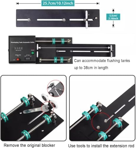 Electric Film Processor Machine, Universals Film Processing Kit with Extension Rod, 1-30min Timer, Adjustable Speed 20-280RPM