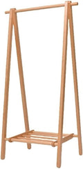 Coat Rack, Wooden Clothing Rack, Foldable Clothes Rack, Garment Rack with Storage, Freestanding Clothes Hanger for Living Room, Bedroom, Entrance(29.5x19.3x59in)