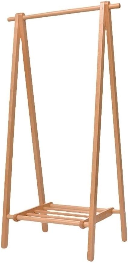 Coat Rack, Wooden Clothing Rack, Foldable Clothes Rack, Garment Rack with Storage, Freestanding Clothes Hanger for Living Room, Bedroom, Entrance(29.5x19.3x59in)
