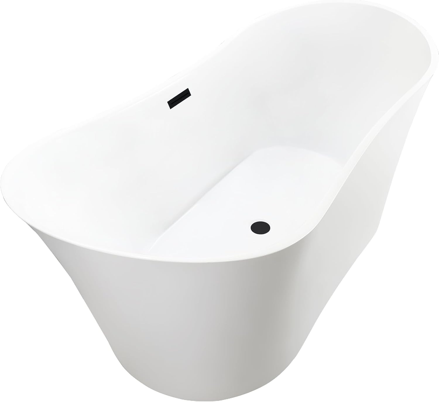 Vanity Art 67 X 30 Inch White Acrylic Freestanding Bathtub | Contemporary Design Soaking Tub with Pop-up Drain and Slotted Overflow Included, UPC Certified VA6805-MB