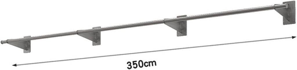 Wall Mounted Industrial Pipe Garment Rack,Retail Store Stainless Steel Clothing Display Stand,Space-Saving Hanging Closet Rod，Garment Hanging Storage Rail Towel Rack,for Bedroom, Laundry Room