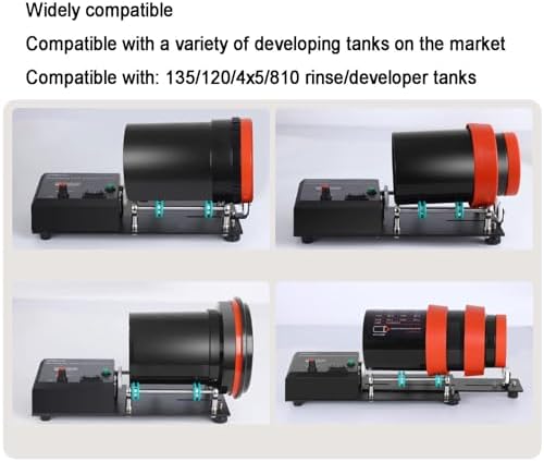 Automatic Film Processor Machine with Auto Rotating Base, 1-30min Timer, 4 Preset Programs for Various Developing Tanks