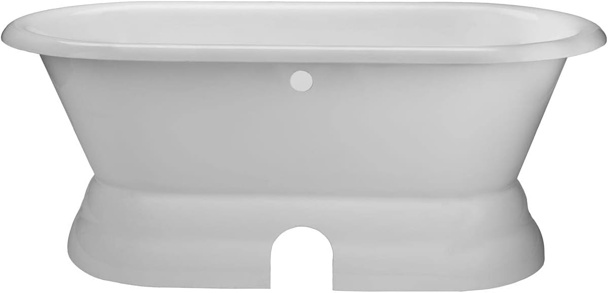 Vintage Tub & Bath Laurent 60 Inch Cast Iron Double Ended Pedestal Tub - No Faucet Drillings